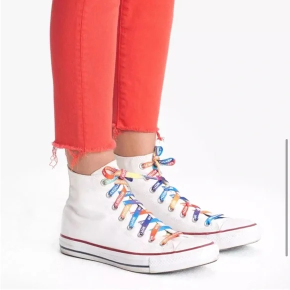 MOTHER Denim The Stunner Ankle Fray in Red